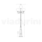 Lampione Alto 270 cm in Acrilico e Alluminio Nero Made in Italy - Trovanero Viadurini