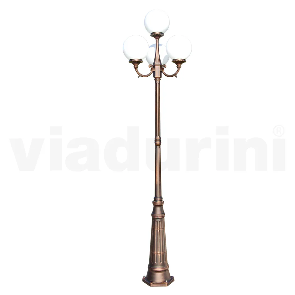 Lampione Alto 270 cm in Acrilico e Alluminio Nero Made in Italy - Trovanero Viadurini