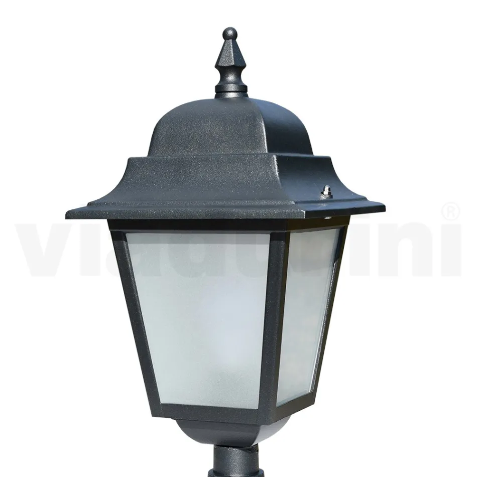 Lampione Alto 53,5 cm in Vetro e Alluminio Antracite Made in Italy - Scintilla Viadurini