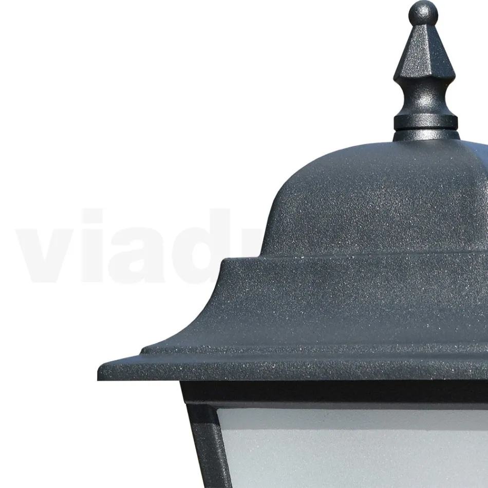 Lampione Alto 53,5 cm in Vetro e Alluminio Antracite Made in Italy - Scintilla Viadurini