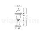 Lampione Alto 53,5 cm in Vetro e Alluminio Antracite Made in Italy - Scintilla Viadurini