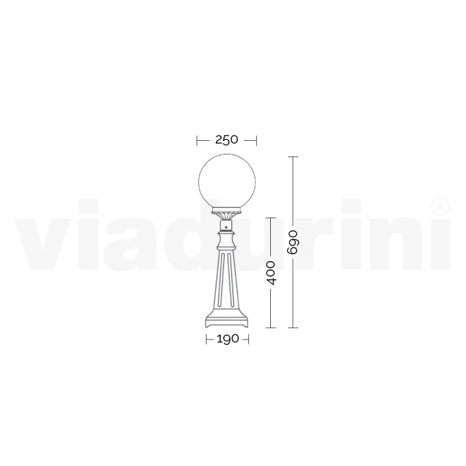 Lampione Alto 69 cm in Acrilico e Alluminio Bianco Made in Italy - Trovabianco Viadurini