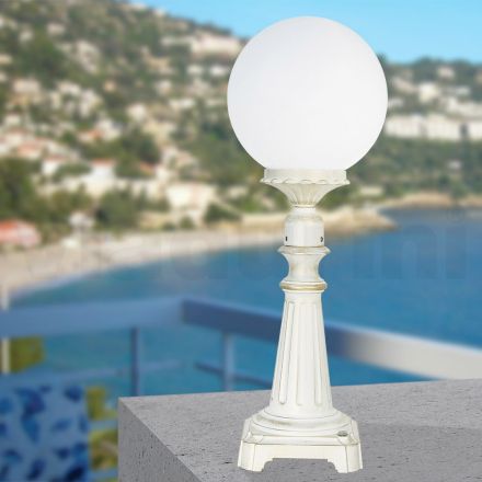Lampione Alto 69 cm in Acrilico e Alluminio Bianco Made in Italy - Trovabianco Viadurini