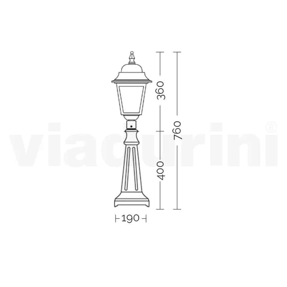 Lampione Alto 76 cm in Vetro e Alluminio Antracite Made in Italy - Scintilla Viadurini