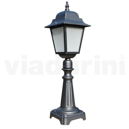 Lampione Alto 76 cm in Vetro e Alluminio Antracite Made in Italy - Scintilla Viadurini
