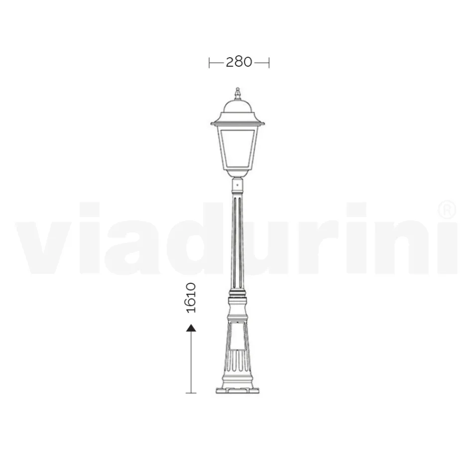 Lampione da Esterno Alto 161 cm in Vetro e Alluminio Pressofuso - Alchimista Viadurini