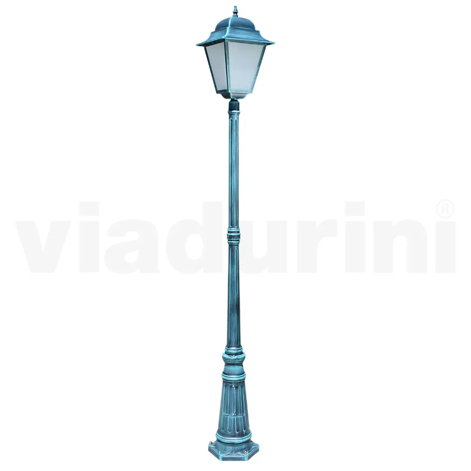 Lampione da Esterno Alto 222 cm in Vetro e Alluminio Pressofuso - Alchimista Viadurini