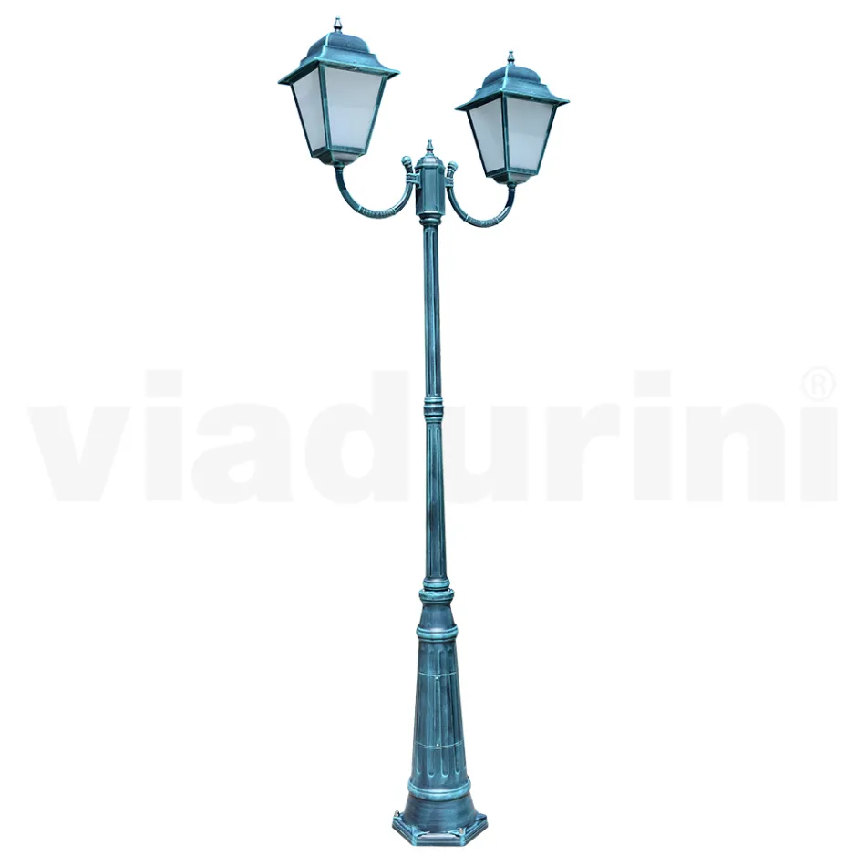Lampione da Esterno Alto 259 cm in Vetro e Alluminio Pressofuso - Alchimista Viadurini