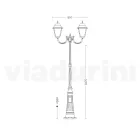 Lampione da Esterno Alto 259 cm in Vetro e Alluminio Pressofuso - Alchimista Viadurini