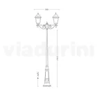 Lampione da Esterno Alto 296 cm in Vetro e Alluminio Pressofuso - Alchimista Viadurini