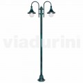 Lampione da esterno in alluminio a due luci made in Italy, Anusca