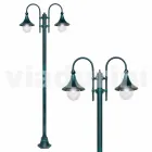 Lampione da esterno in alluminio a due luci made in Italy, Anusca Viadurini