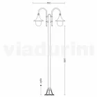 Lampione da esterno in alluminio a due luci made in Italy, Anusca Viadurini