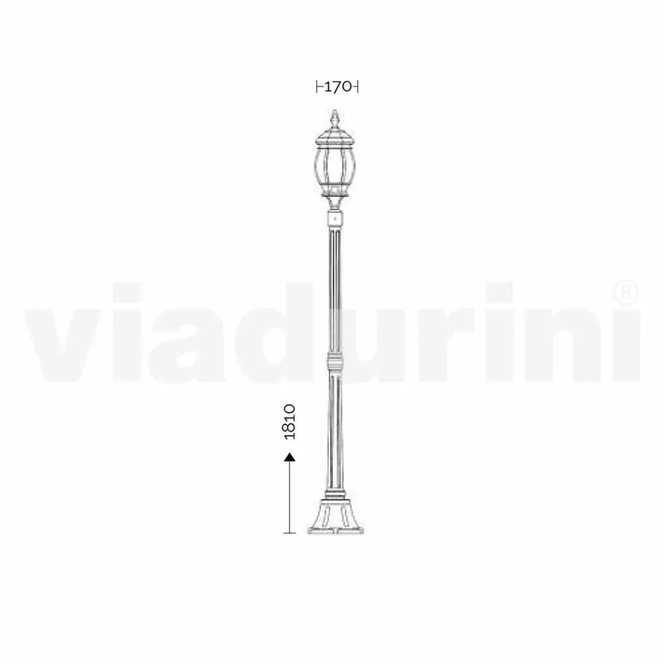 Lampione da esterno in alluminio pressofuso made in Italy, Anika Viadurini