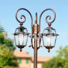 Lampione da giardino a tre luci in alluminio fatto in Italia, Kristel Viadurini
