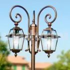 Lampione da giardino a tre luci in alluminio fatto in Italia, Kristel Viadurini