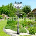 Lampione da giardino classico a tre luci prodotto in Italia, Kristel