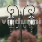 Lampione da giardino con 2 luci in alluminio pressofuso fatto in Italia, Anika Viadurini