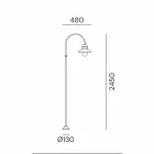 Lampione da Giardino con Arco Alto o Basso Ottone e Rame - Bordo by Il Fanale Viadurini