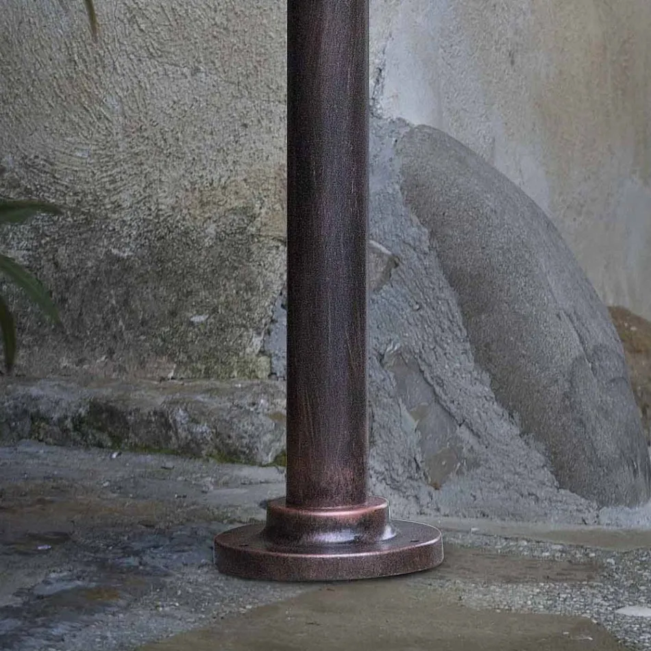 Lampione da Giardino Design Curvo in Alluminio Decoro a Mano - Campobasso Viadurini