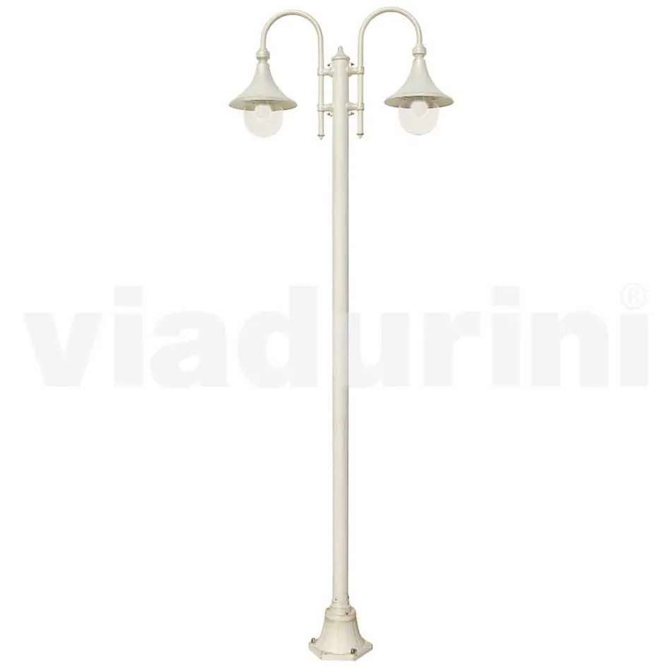 Lampione da giardino in alluminio pressofuso bianco made Italy, Anusca Viadurini