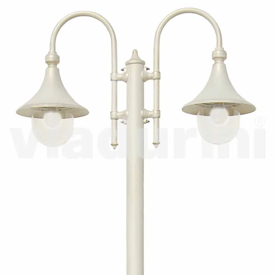 Lampione da giardino in alluminio pressofuso bianco made Italy, Anusca Viadurini