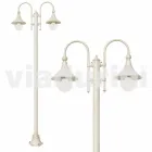 Lampione da giardino in alluminio pressofuso bianco made Italy, Anusca Viadurini