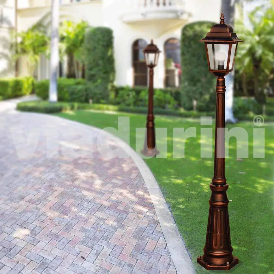 Lampione da giardino in alluminio pressofuso made in Italy, Aquilina Viadurini