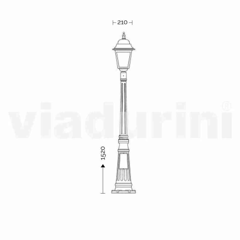 Lampione da giardino in alluminio pressofuso made in Italy, Aquilina Viadurini