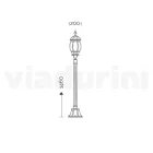 Lampione da Giardino in Alluminio Stile Vintage Made in Italy - Leona Viadurini