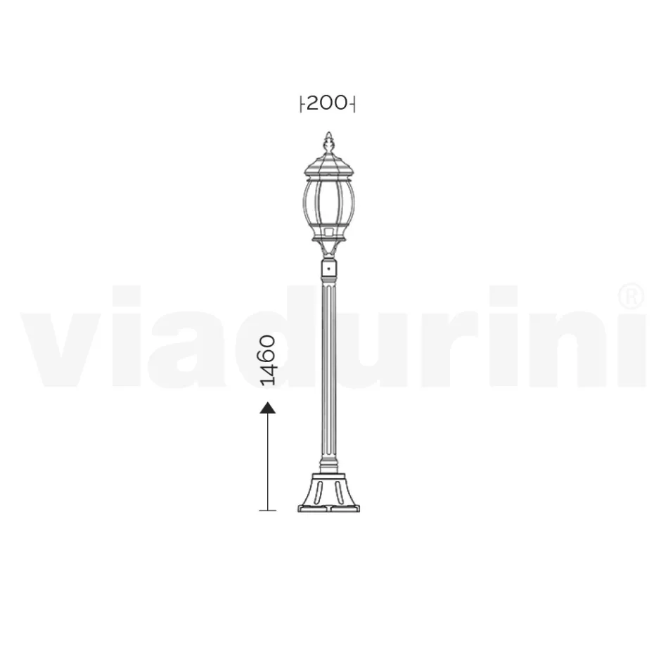 Lampione da Giardino in Alluminio Stile Vintage Made in Italy - Leona Viadurini