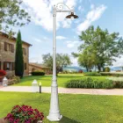 Lampione da Giardino Vintage in Alluminio e Ottone Made in Italy - Adela Viadurini