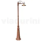 Lampione da Giardino Vintage in Alluminio e Ottone Made in Italy - Adela Viadurini