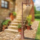 Lampione da Giardino Vintage in Alluminio e Ottone Made in Italy - Adela Viadurini