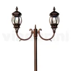 Lampione Giardino 2 Luci in Alluminio Stile Vintage Made in Italy - Leona Viadurini