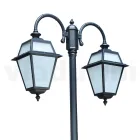 Lampione Giardino a 2 Luci in Alluminio e Vetro Made in Italy - Vivian Viadurini