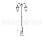 Lampione Giardino a 2 Luci in Alluminio e Vetro Made in Italy - Vivian Viadurini