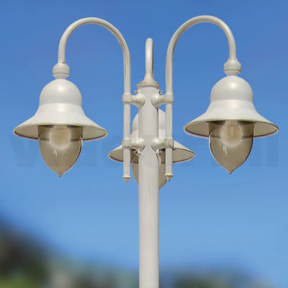 Lampione Giardino a 3 Luci in Alluminio Realizzato in Italia - Cassandra Viadurini