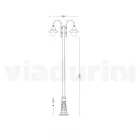 Lampione Giardino a 3 Luci in Alluminio Realizzato in Italia - Cassandra Viadurini