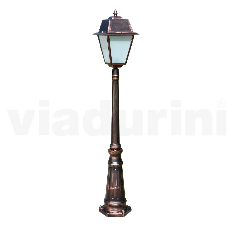 Lampione Giardino Stile Vintage in Alluminio e Vetro Made in Italy - Doroty Viadurini