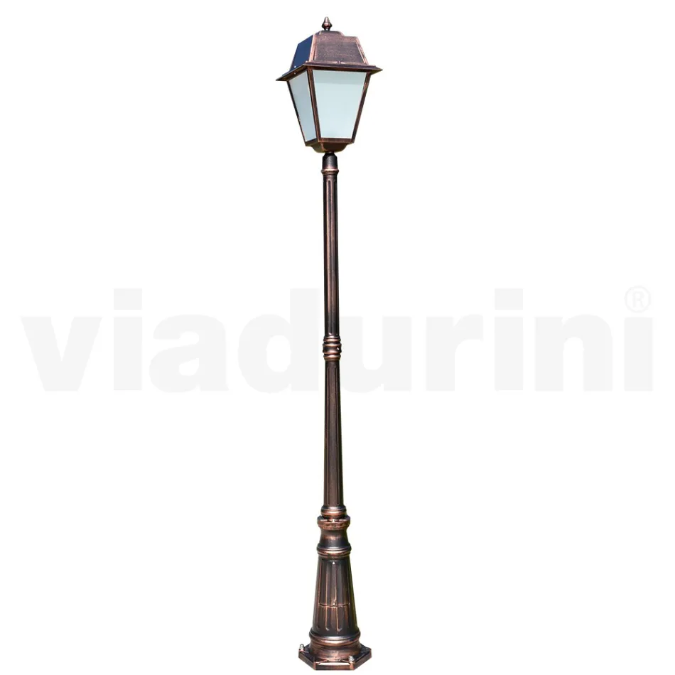 Lampione Giardino Stile Vintage in Alluminio e Vetro Made in Italy - Doroty Viadurini