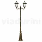 Lampione per esterno a due luci in alluminio made in Italy, Kristel Viadurini
