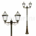 Lampione per esterno a due luci in alluminio made in Italy, Kristel Viadurini