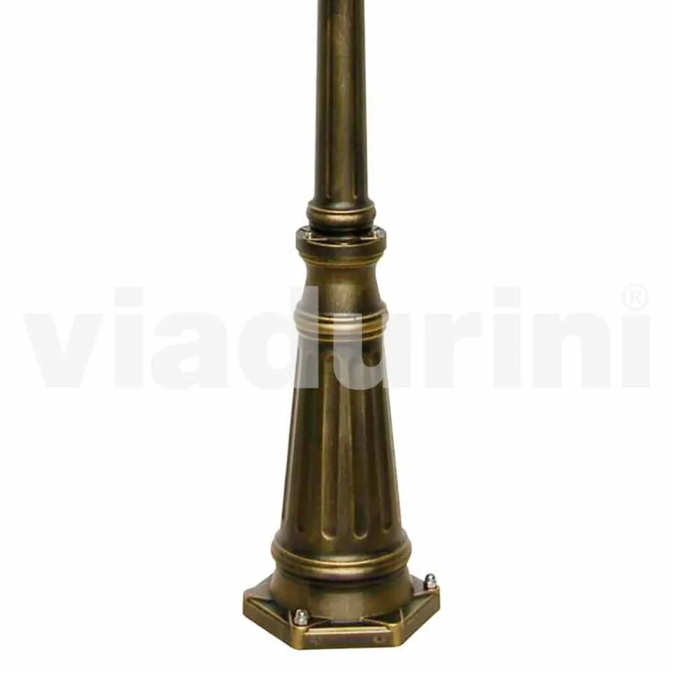 Lampione per esterno a due luci in alluminio made in Italy, Kristel Viadurini