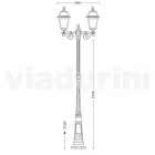 Lampione per esterno a due luci in alluminio made in Italy, Kristel Viadurini