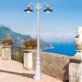 Lampione Stile Vintage 2 Luci in Alluminio e Ottone Made in Italy - Adela