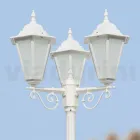 Lampione Stile Vintage 3 Luci in Alluminio e Vetro Made in Italy - Terella Viadurini