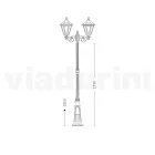 Lampione Stile Vintage 3 Luci in Alluminio e Vetro Made in Italy - Terella Viadurini