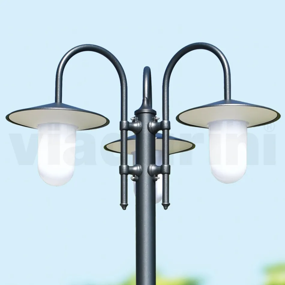 Lampione Stile Vintage a 3 Luci in Alluminio Realizzato in Italia - Belen Viadurini