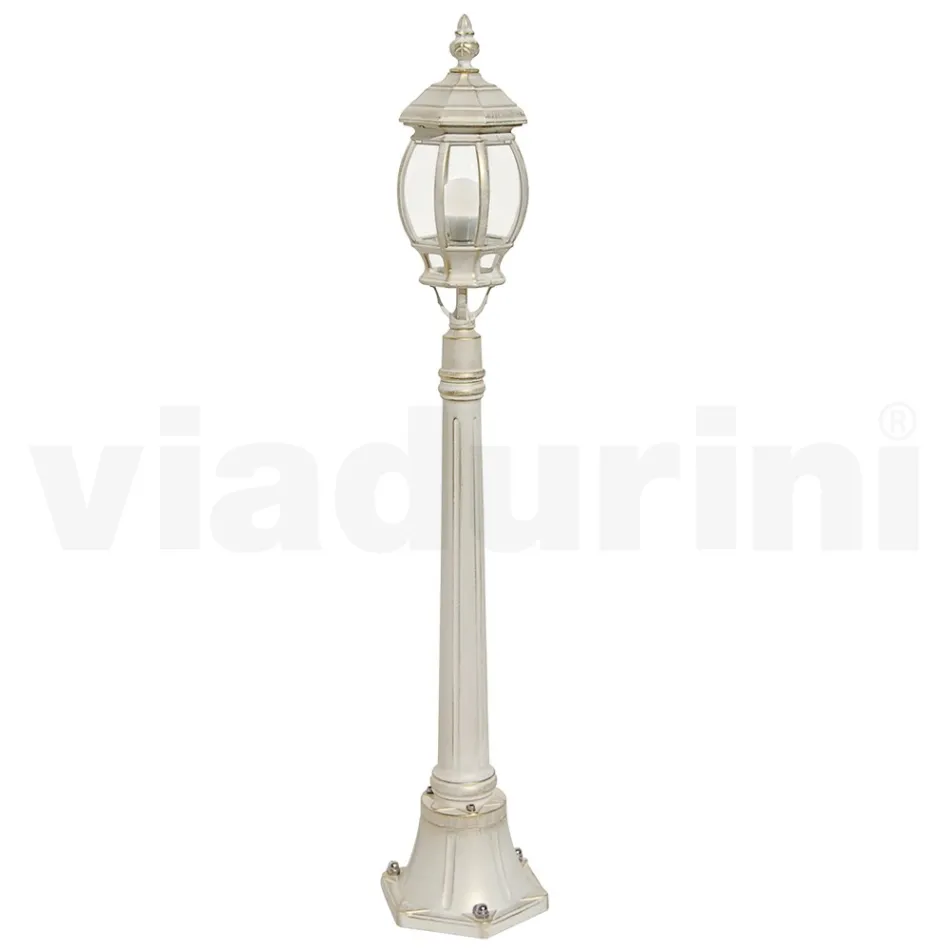 Lampione Stile Vintage in Alluminio Bianco Realizzato in Italia - Dodo Viadurini